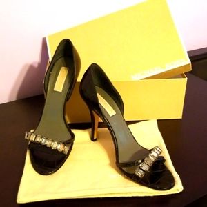Michael Kors Black Jeweled Open Toe Heels